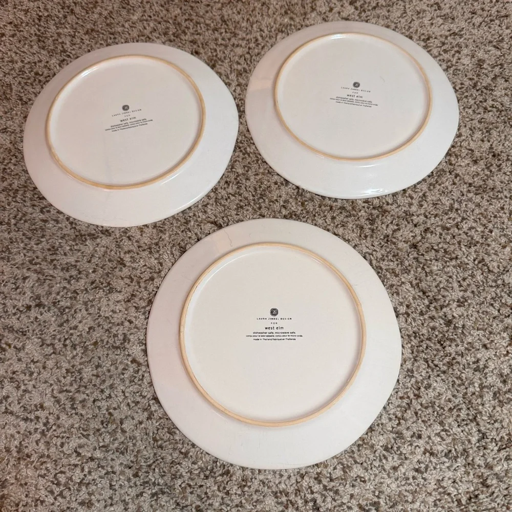 Laura Zindel for West Elm Gourd/Squash Blossom Set of 3 Plates